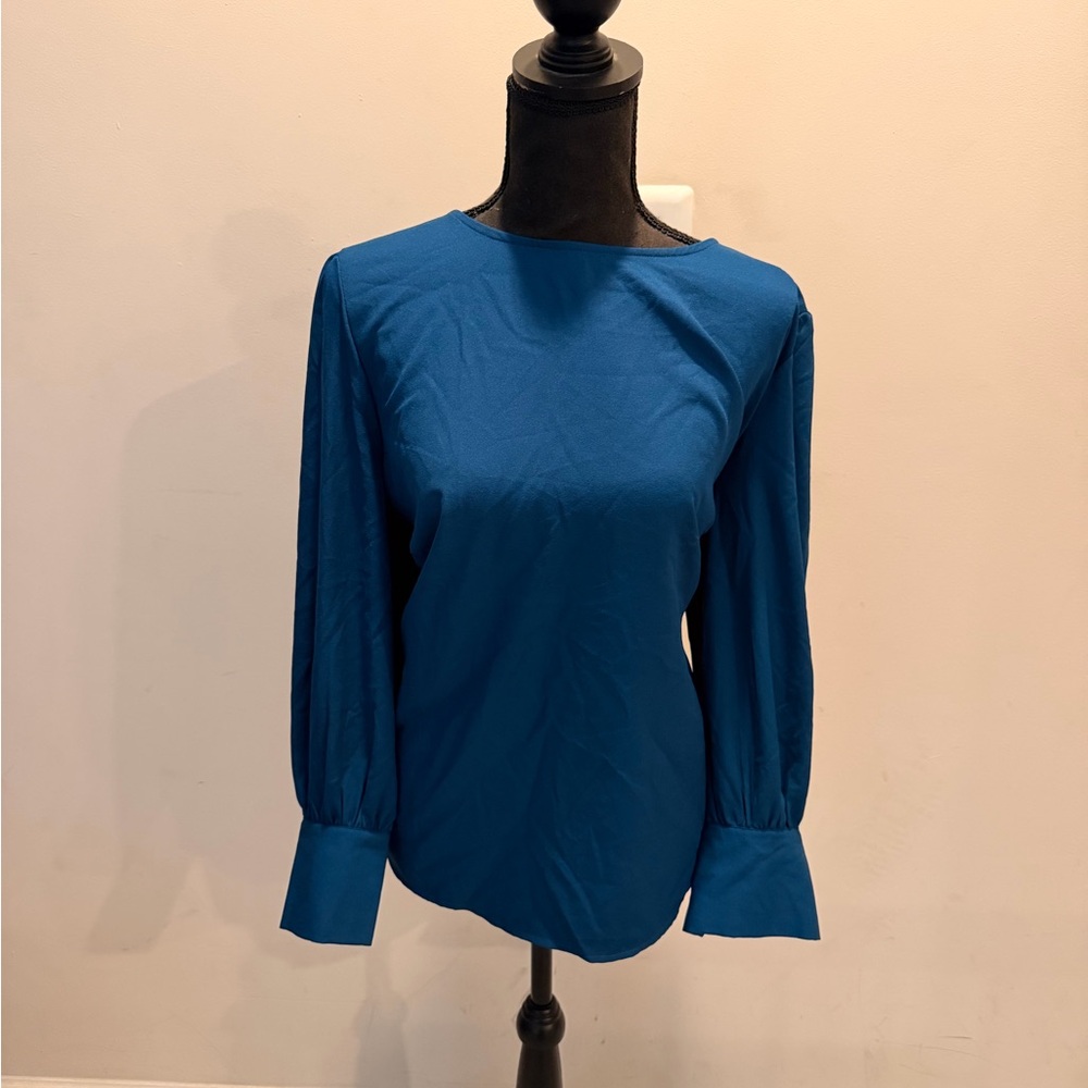 Eloquii Teal Long Sleeve Blouse